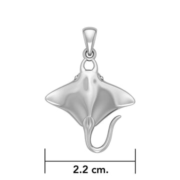Ocean dreams as wide as the Manta Ray Small Sterling Silver Pendant TP1008 - Jewelry
